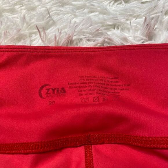 ZYIA Active Leggings Size 20 Popsicle Pink Reflective Stripe Light n Tight - Picture 4 of 8